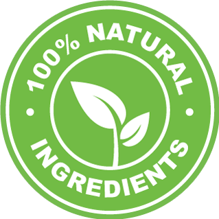 100% All Natural ingredients badge for Trim X supplement - certified natural formula without synthetic additives